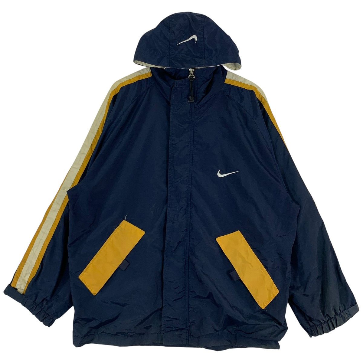 Nike × Vintage VINTAGE NIKE SWOOSH BIG LOGO LIGHT ZIPPER HOODIE JACKET Size US XL / EU 56 / 4 - 1 Thumbnail