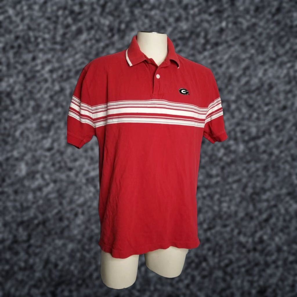 Vintage VINTAGE Campus Specialties Polo Shirt Georgia Bulldogs Striped Mod GoGo Polo Adult L Red Mens Size US L / EU 52-54 / 3 - 1 Thumbnail