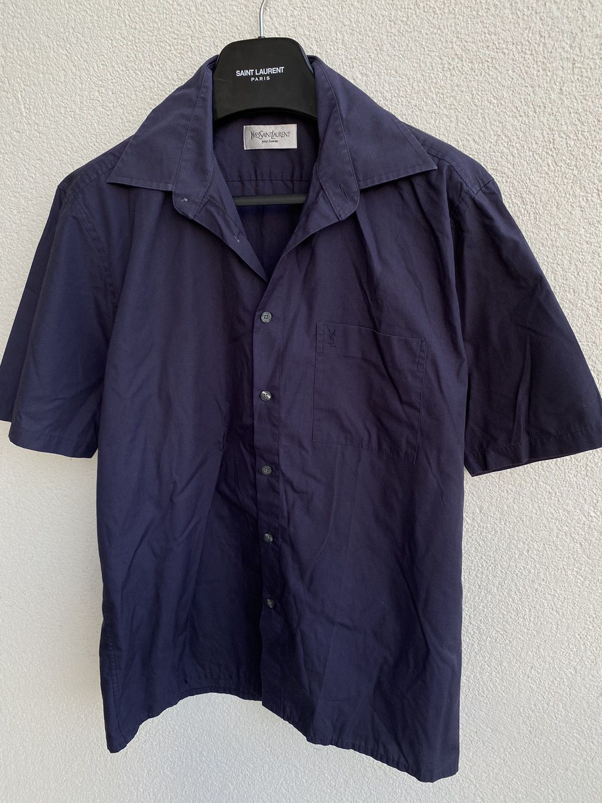 Vintage Summer YSL Shirt in Navy Size US M / EU 48-50 / 2 - 16 Thumbnail
