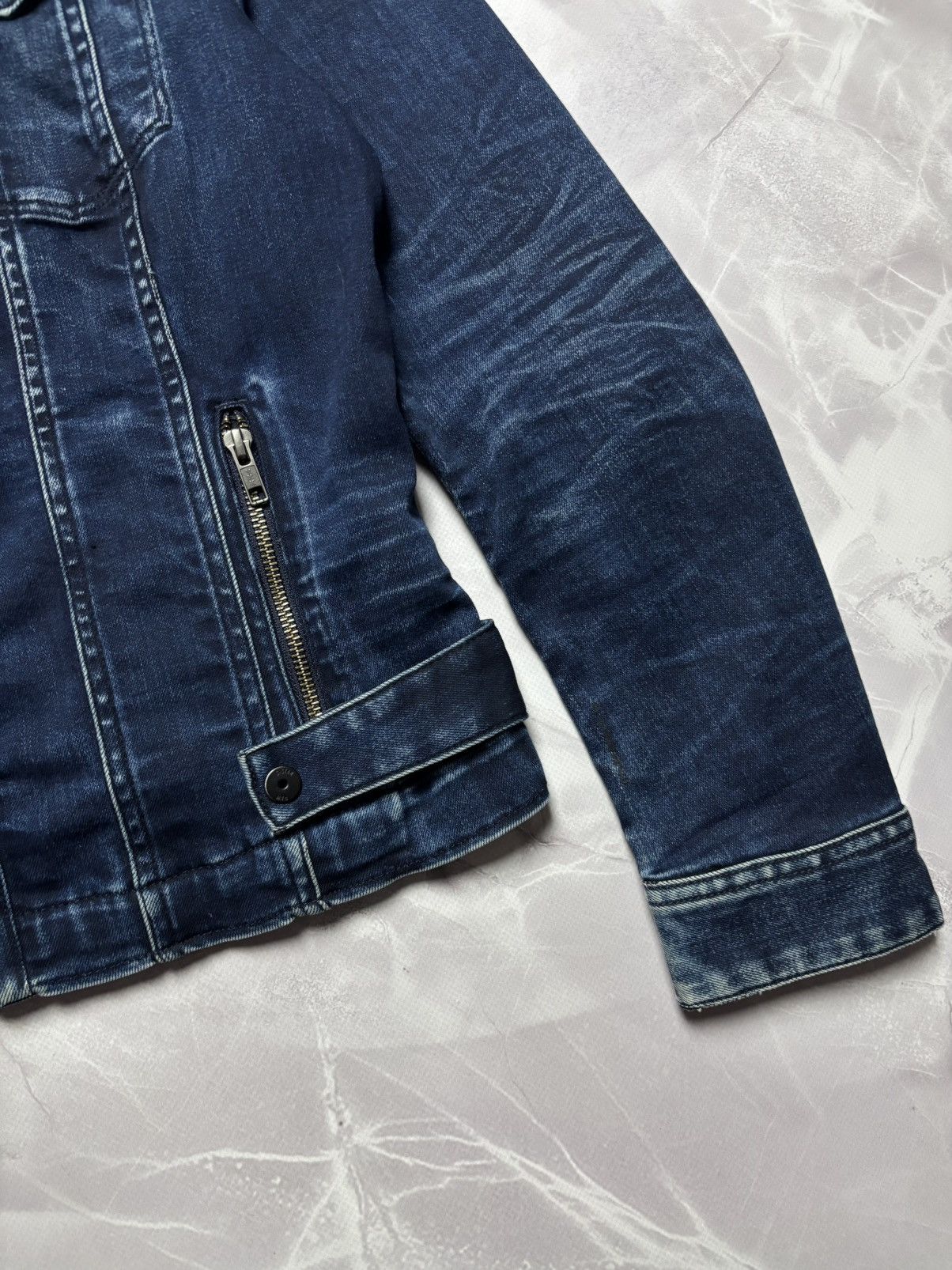G-Star G-Star RAW Tailor Chopper Denim Jacket Biker Faded Womens L Size L / US 10 / IT 46 - 6 Thumbnail