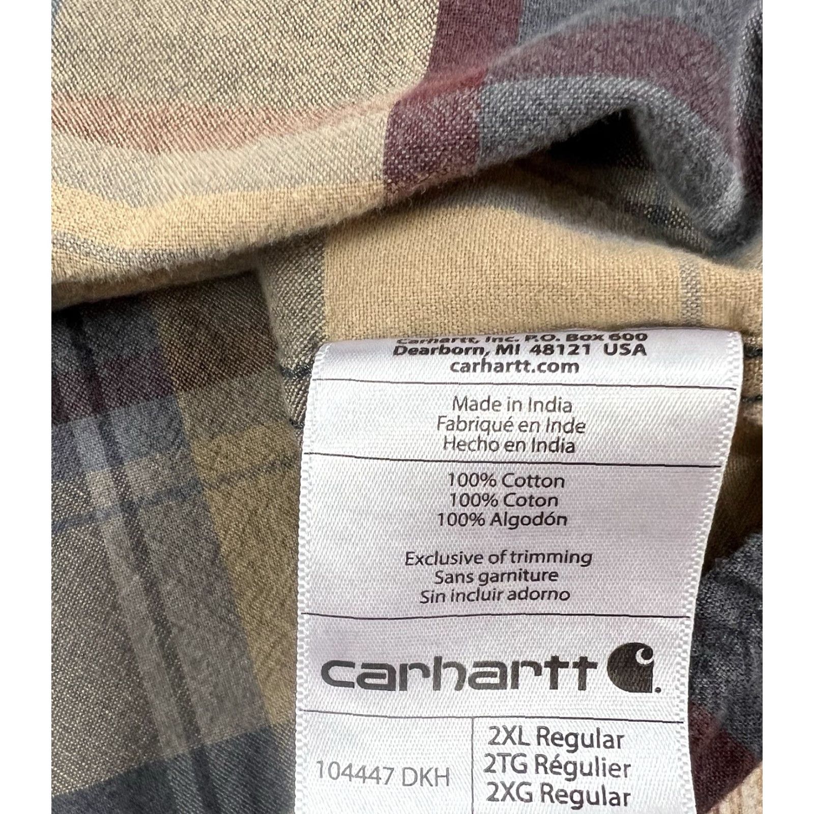 Carhartt Carhartt Plaid Shirt Button-Up Long Sleeve 2XL Men Cotton Multicolor Pattern Button-Down Collar Original Fit Regular Relaxed Good Condition Size US XXL / EU 58 / 5 - 6 Thumbnail