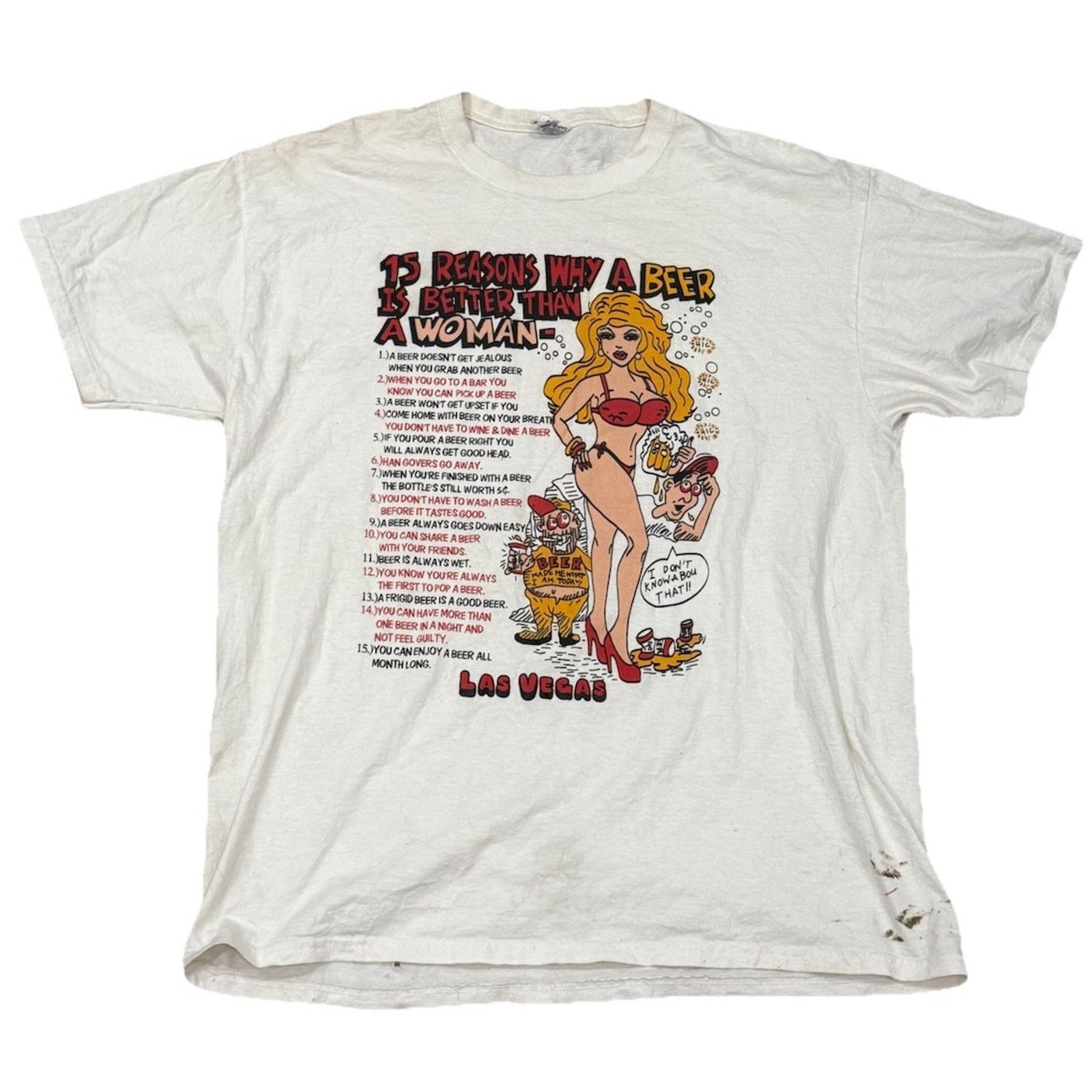 Vintage Funny Tee 15 Reasons Why Beer Is Better Than A Woman Mens XL Size US XL / EU 56 / 4 - 1 Thumbnail