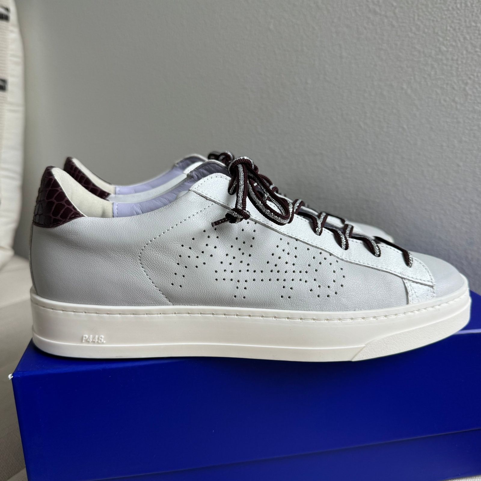 P448 P448 Jack Perforated Sneaker Pastel/Lilac Leather EU 38 Size US 7.5 / IT 37.5 - 5 Thumbnail