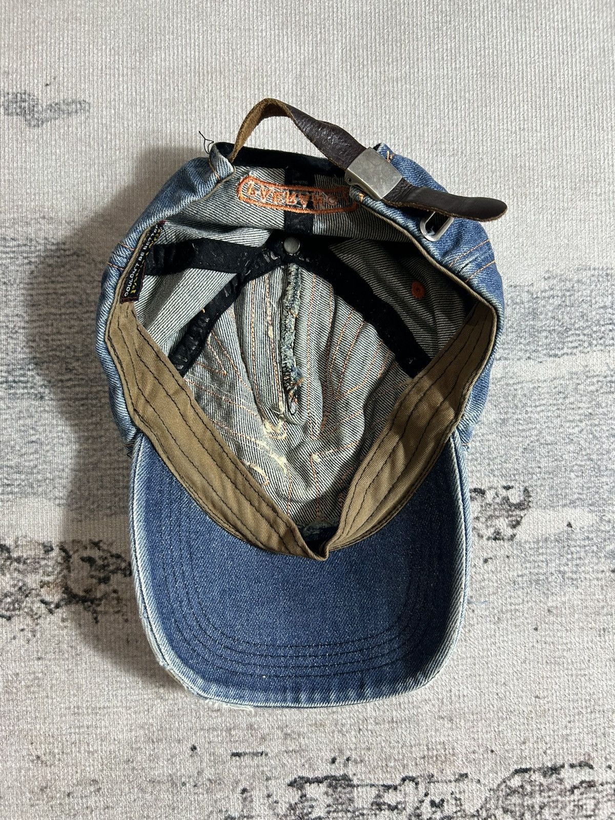 If Six Was Nine × Japanese Brand Japanese Paerangi Y2k Distressed Denim Hat Size ONE SIZE - 5 Thumbnail