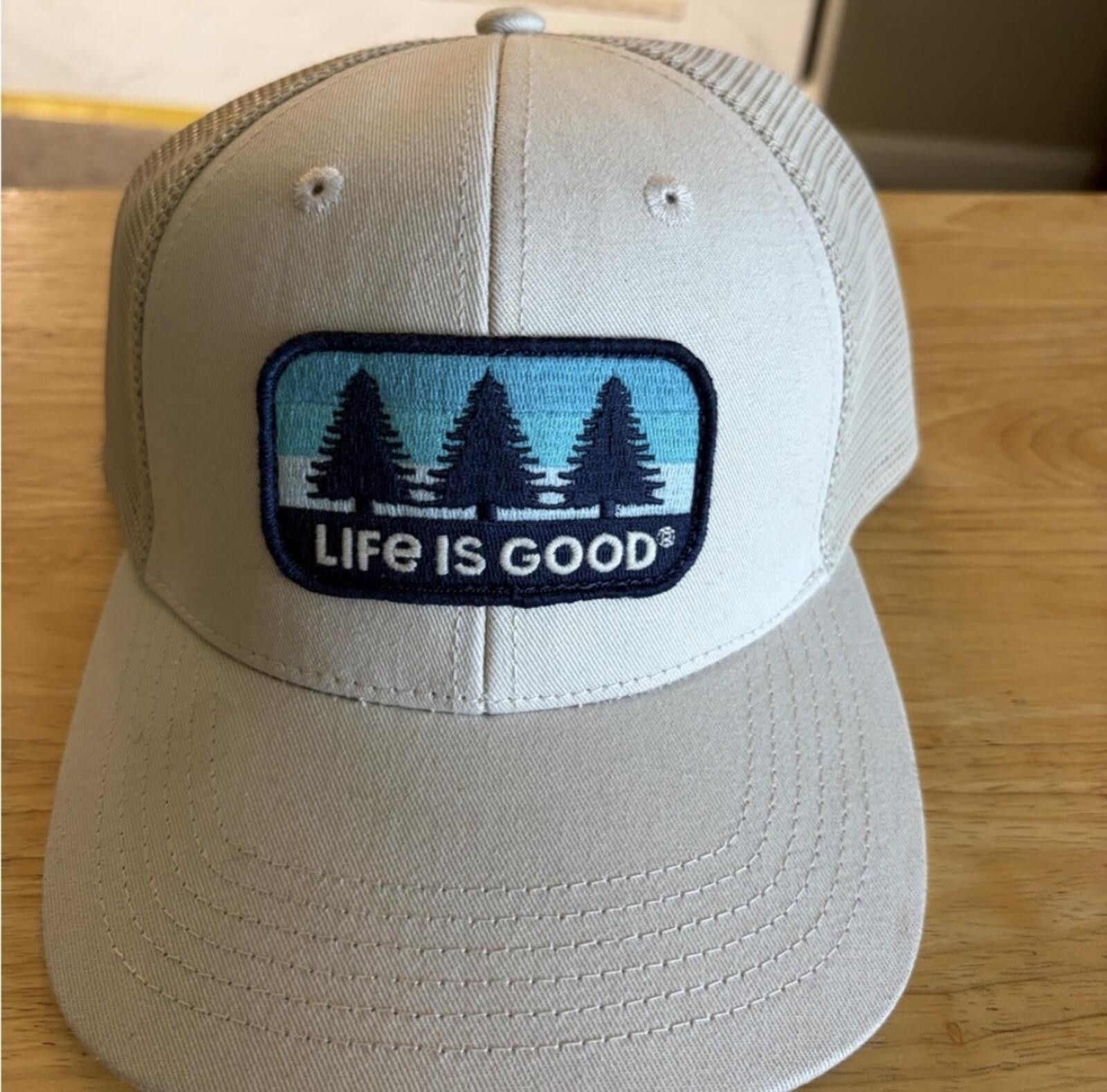 Life is Good Life Is Good Kids' Light Tan Cap with Blue Patch Size ONE SIZE - 1 Thumbnail
