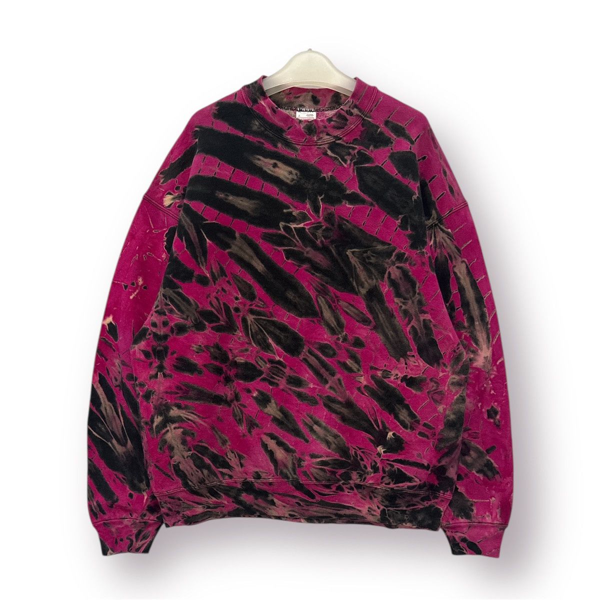Fruit Of The Loom 🔥 Vintage 90s Fruit of the Loom Crazy Tie Dye Sweatshirt - M Size US L / EU 52-54 / 3 - 1 Thumbnail