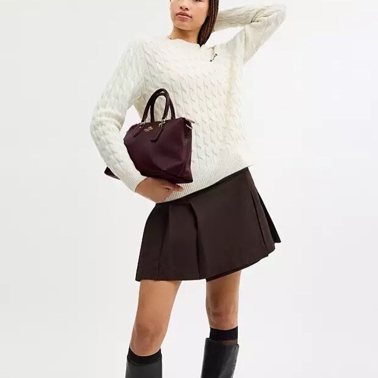 Coach NWT COACH Georgia Satchel Signature Canvas CR156 Gold/Merlot Size ONE SIZE - 8 Thumbnail