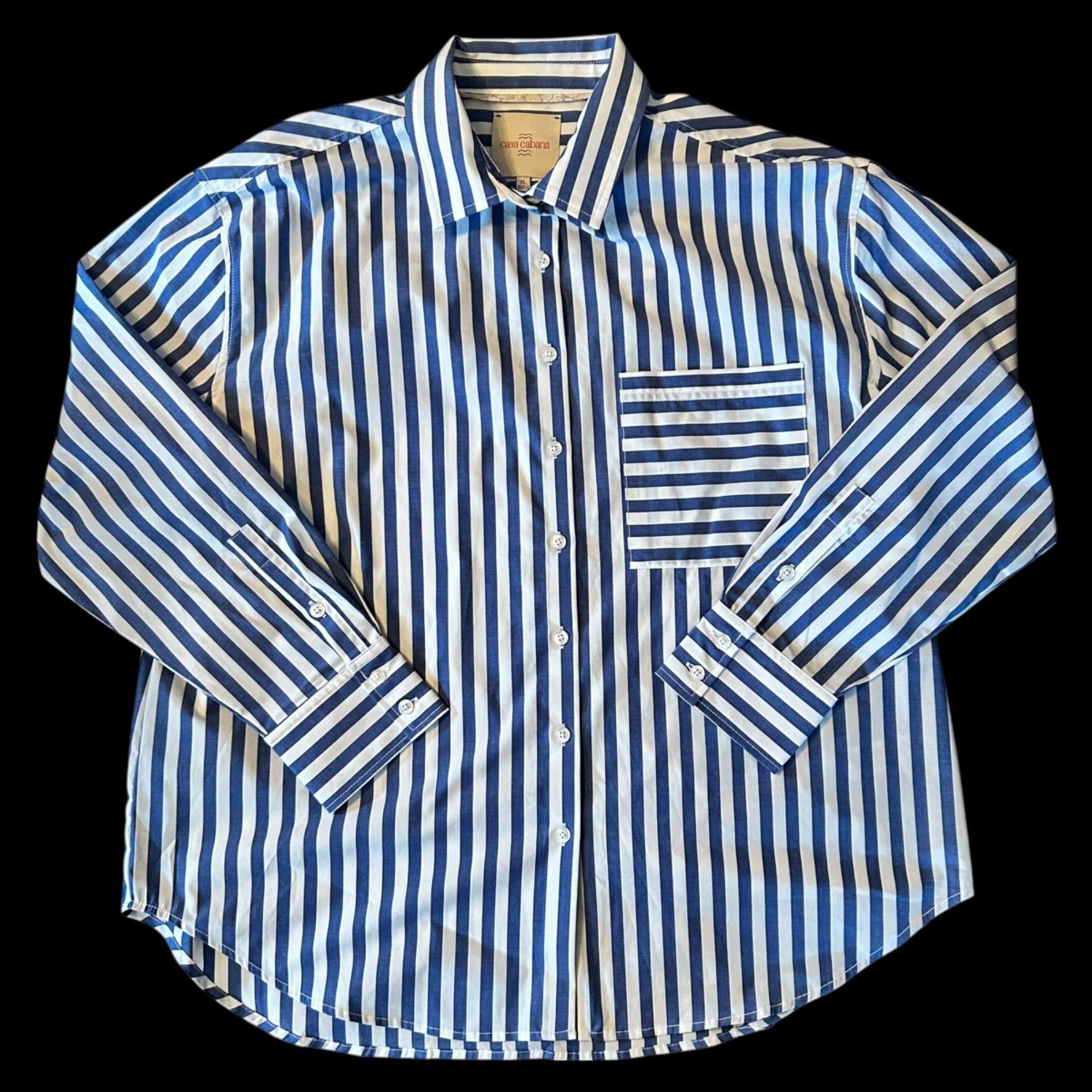 Other Casa Cabana Bethany Stripe Beachy Classic Button Up Shirt XL Size XL / US 12-14 / IT 48-50 - 1 Thumbnail