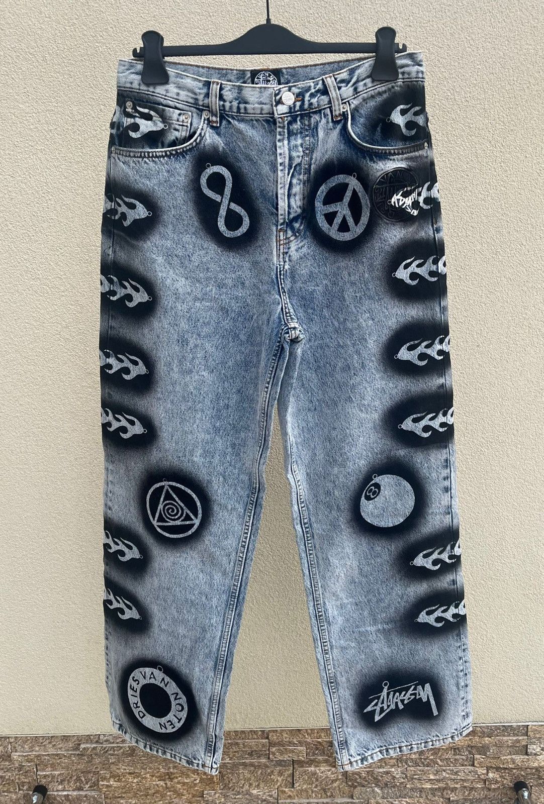 Dries Van Noten × Stussy Stencil Denim in Light Blue Size US 38 / EU 54 - 19 Thumbnail