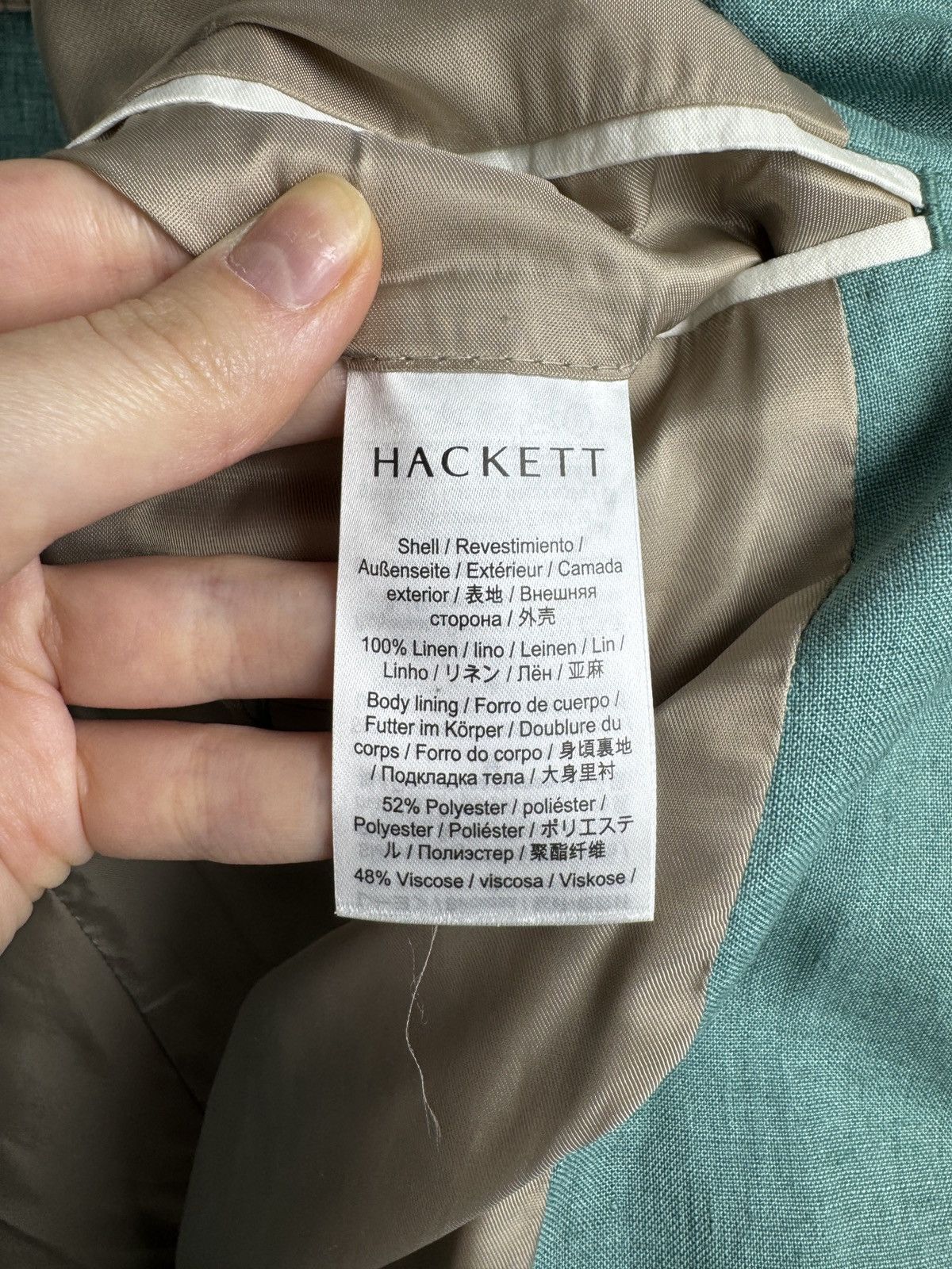 Hackett Hackett London delave linen aqua blue half lined blazer Size 44R - 11 Thumbnail