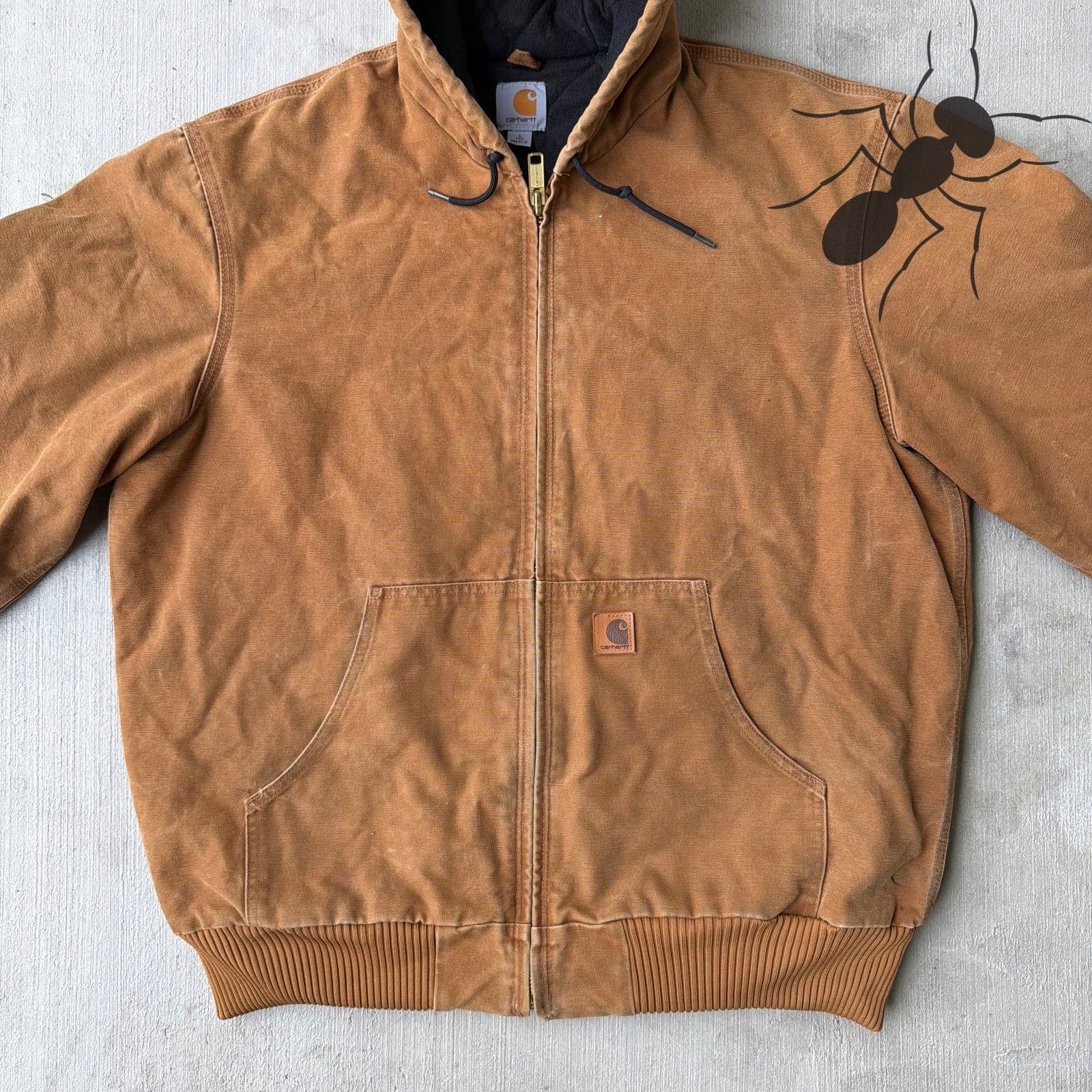 Carhartt × Vintage Carhartt J130 brown hooded work wear jacket Size US L / EU 52-54 / 3 - 3 Thumbnail