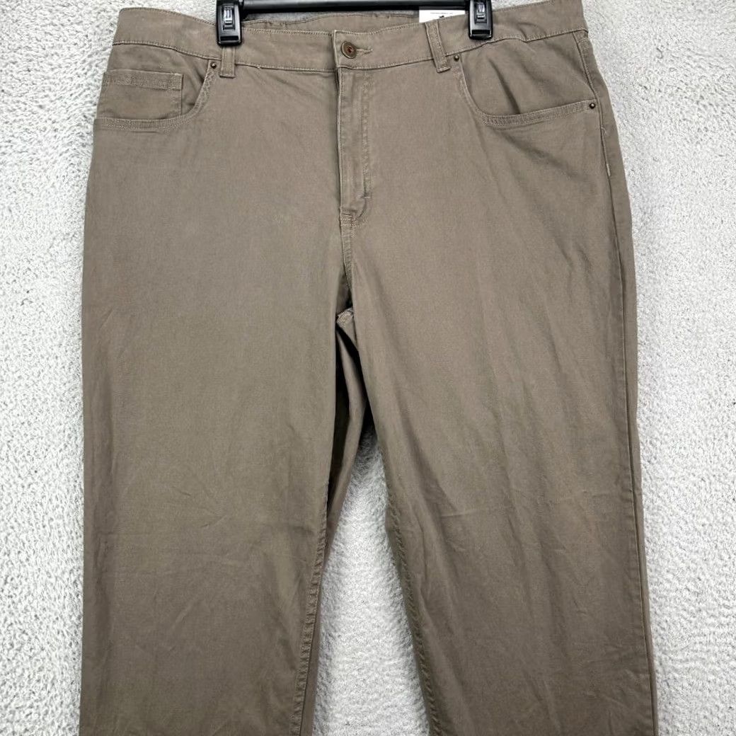 George George Chino Pants Mens 42X30 Brown Khakis Performance Stretch Straight Fit NEW Size US 42 / EU 58 - 6 Thumbnail
