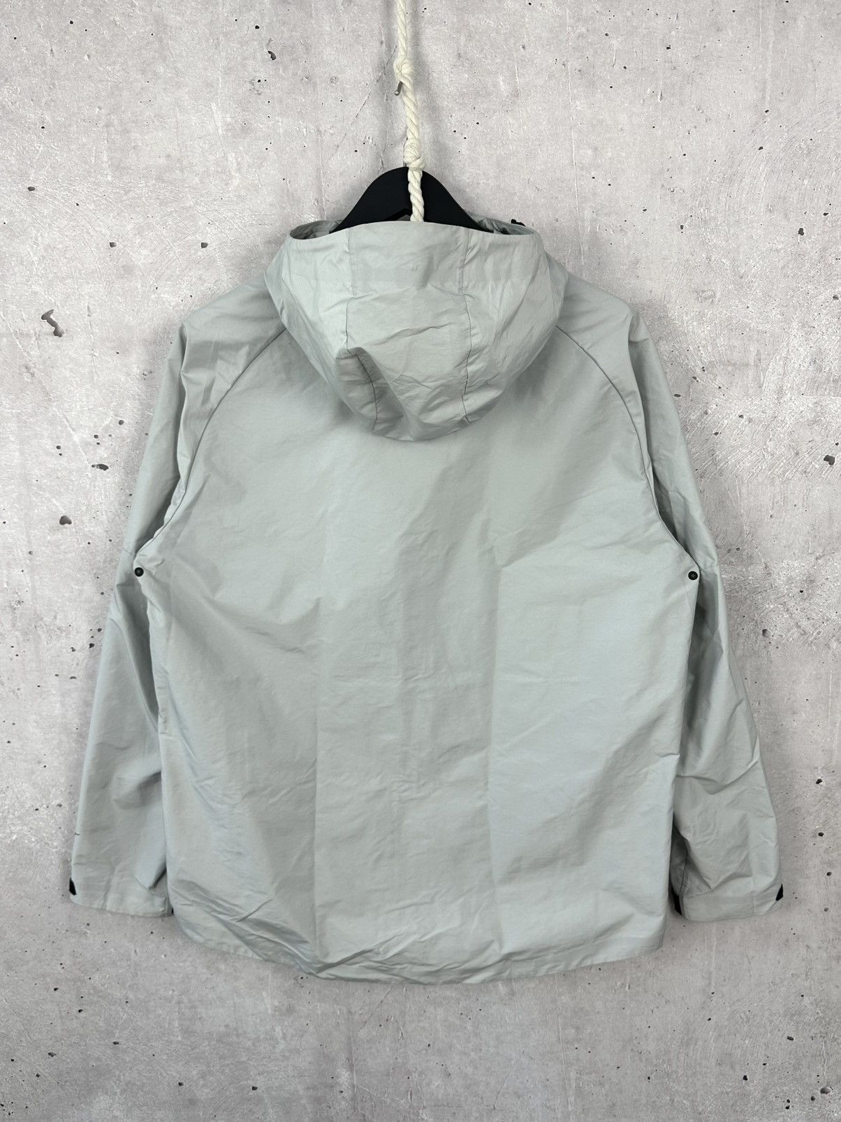 Nike × Vintage Nike Tech Fleece Grey Nylon Logo Hooded Light Jacket Size US L / EU 52-54 / 3 - 13 Thumbnail