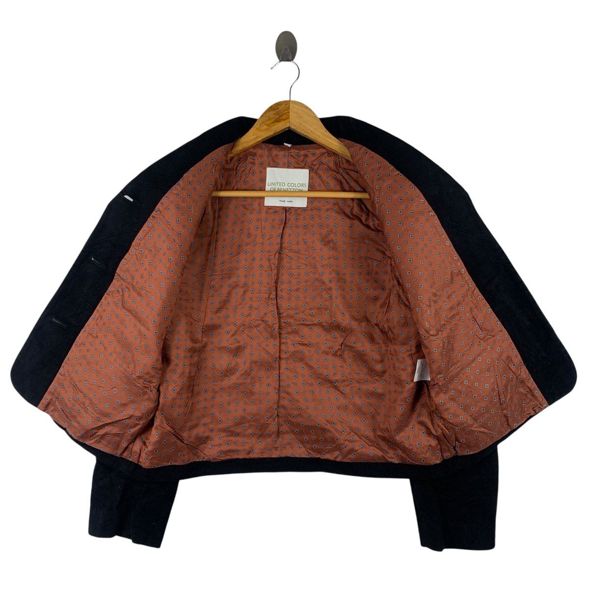 United Colors Of Benetton UNITED COLOR of BENETTON Black Duffle Short Coat Size M / US 6-8 / IT 42-44 - 3 Thumbnail