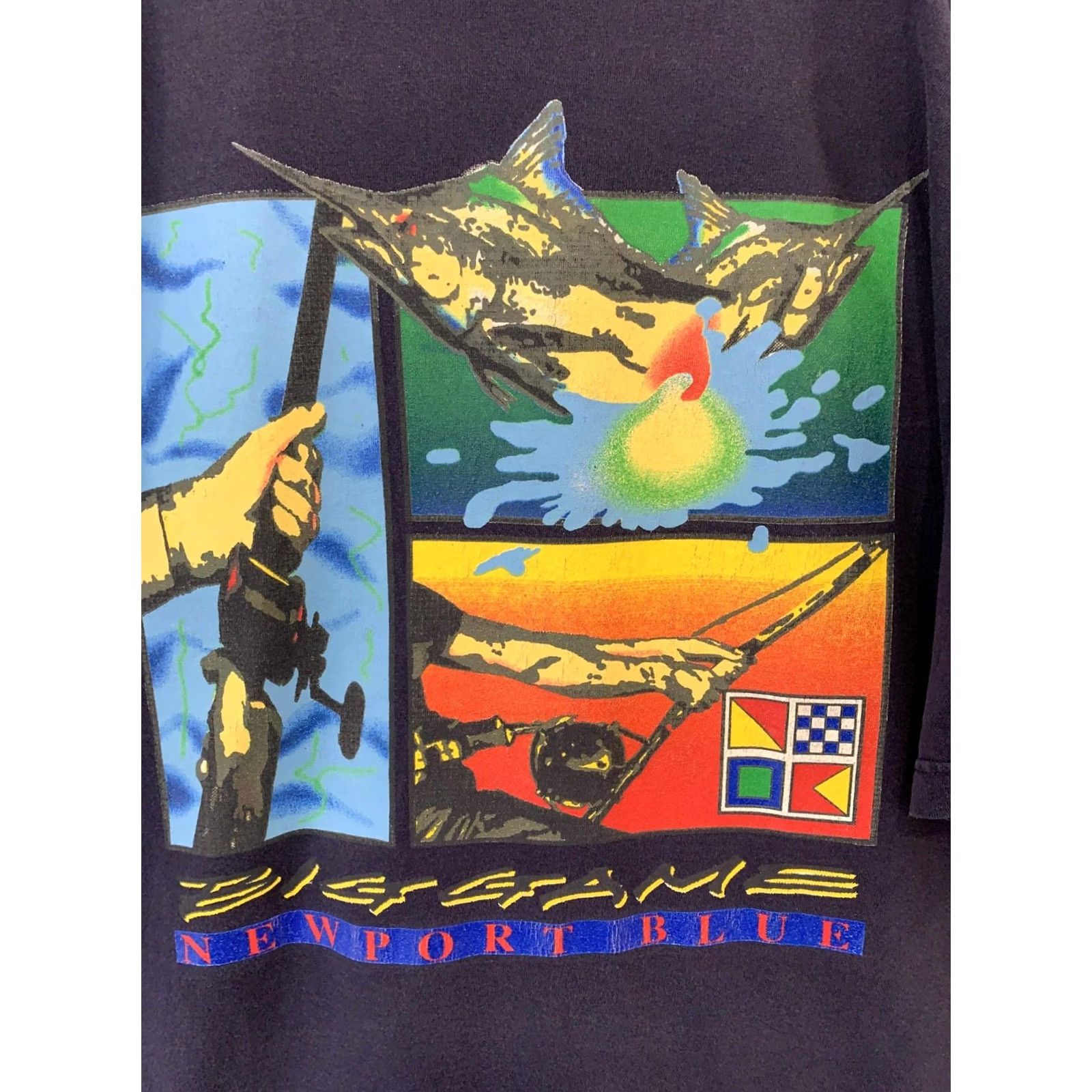 Vintage VINTAGE Newport Blue XXL Graphic T-Shirt Navy Made in USA Logo Short Sleeve Mens Size US XXL / EU 58 / 5 - 5 Thumbnail