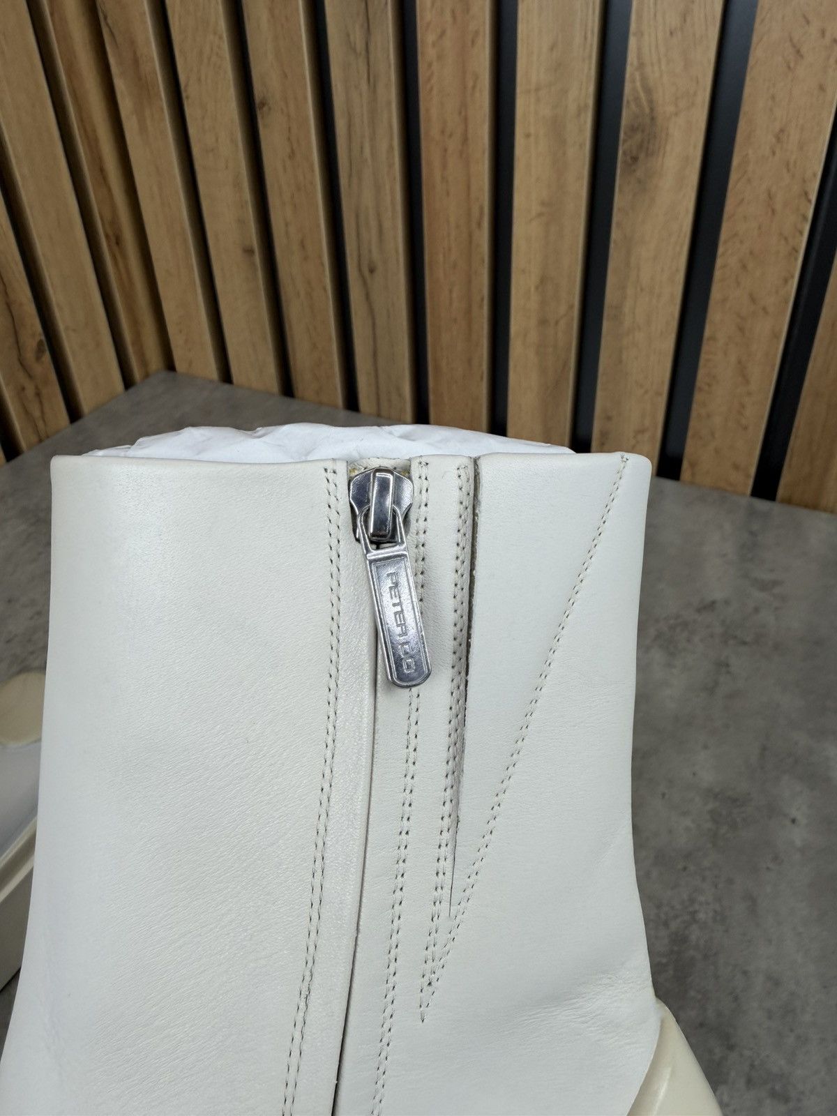 Peter Do at.kollektive x Peter Do Leather Platform Ankle Boots White Size US 10 / IT 40 - 12 Thumbnail