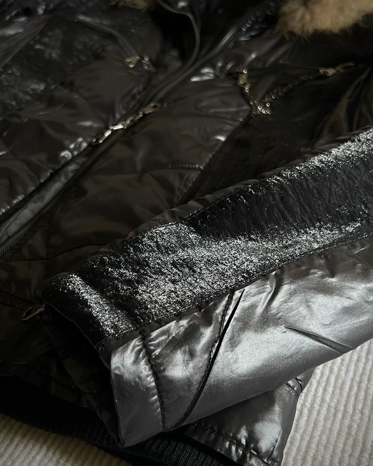 Japanese Brand Xfrm Fur Hood Chain Puffer Jacket Black Y2K Vkei Grunge Size US M / EU 48-50 / 2 - 7 Thumbnail