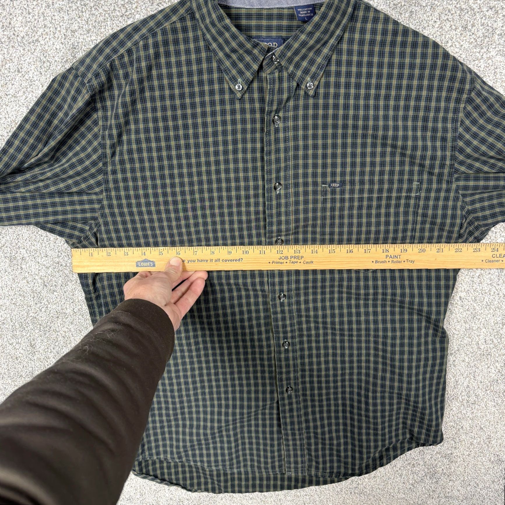 Izod VINTAGE Izod Shirt Mens L Green Plaid 90s Button-Down Casual Long Sleeve Shirts Size US L / EU 52-54 / 3 - 4 Thumbnail