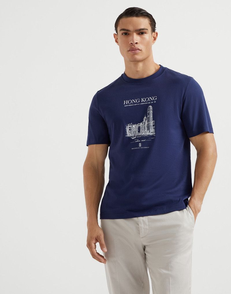 Brunello Cucinelli o1y0526 Crewneck T-Shirt in Navy Blue Size US XS / EU 42 / 0 - 1 Thumbnail