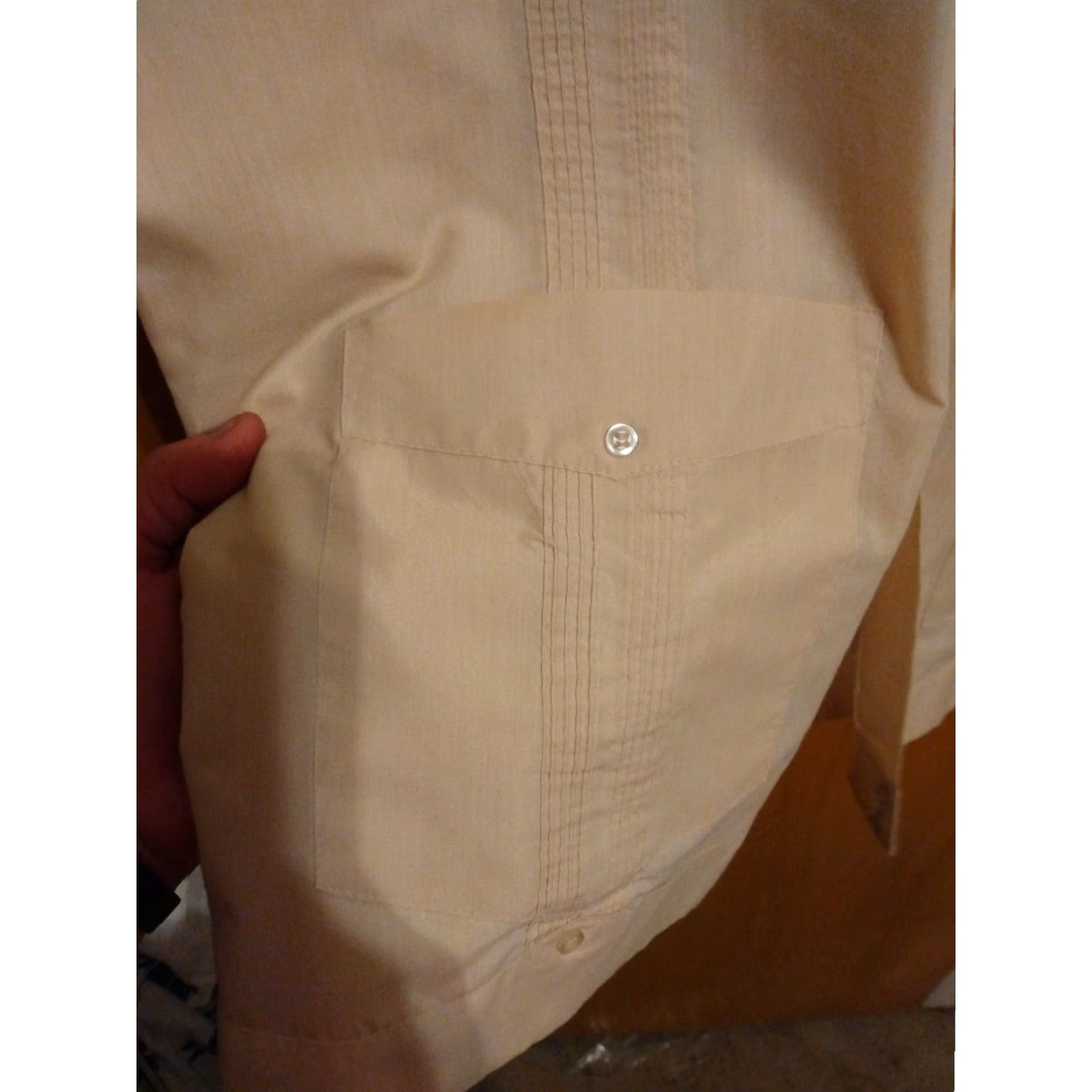 Vintage VINTAGE ROMANI Shirt Mens M Yellow Button-Up Long Sleeve Collared 70s Retro All Seasons Easy Care Pockets Size 40R - 7 Thumbnail