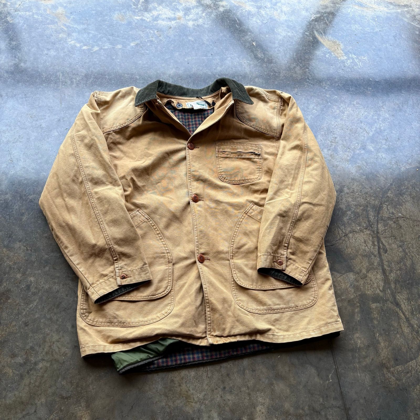 Vintage Vintage 90s LL Bean Chore Coat Lined Jacket Size US XL / EU 56 / 4 - 2 Thumbnail