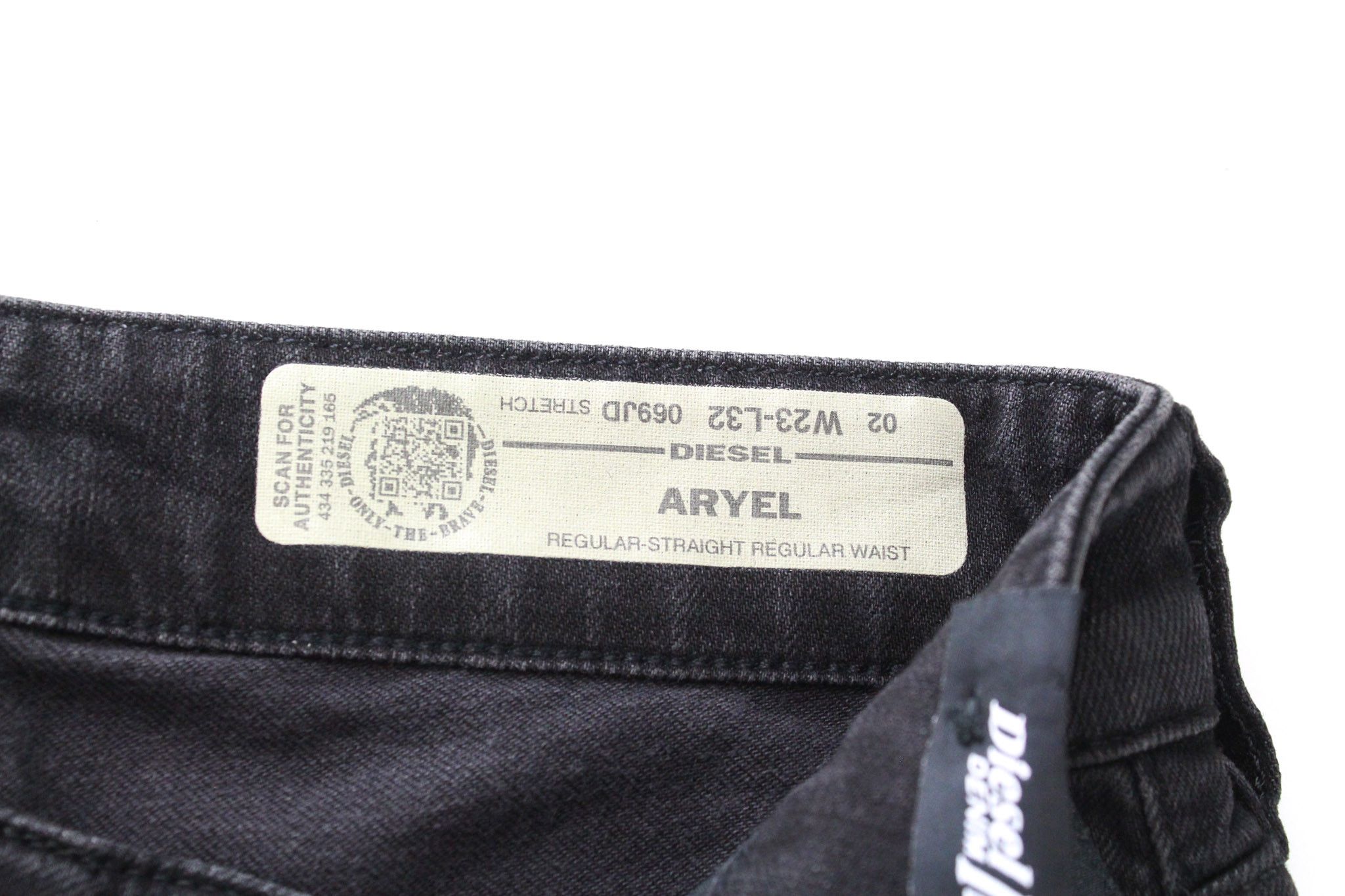 Diesel ARYEL 069JD W23/L32 Black Straight Cropped Jeans 69495 Size 23" - 6 Thumbnail