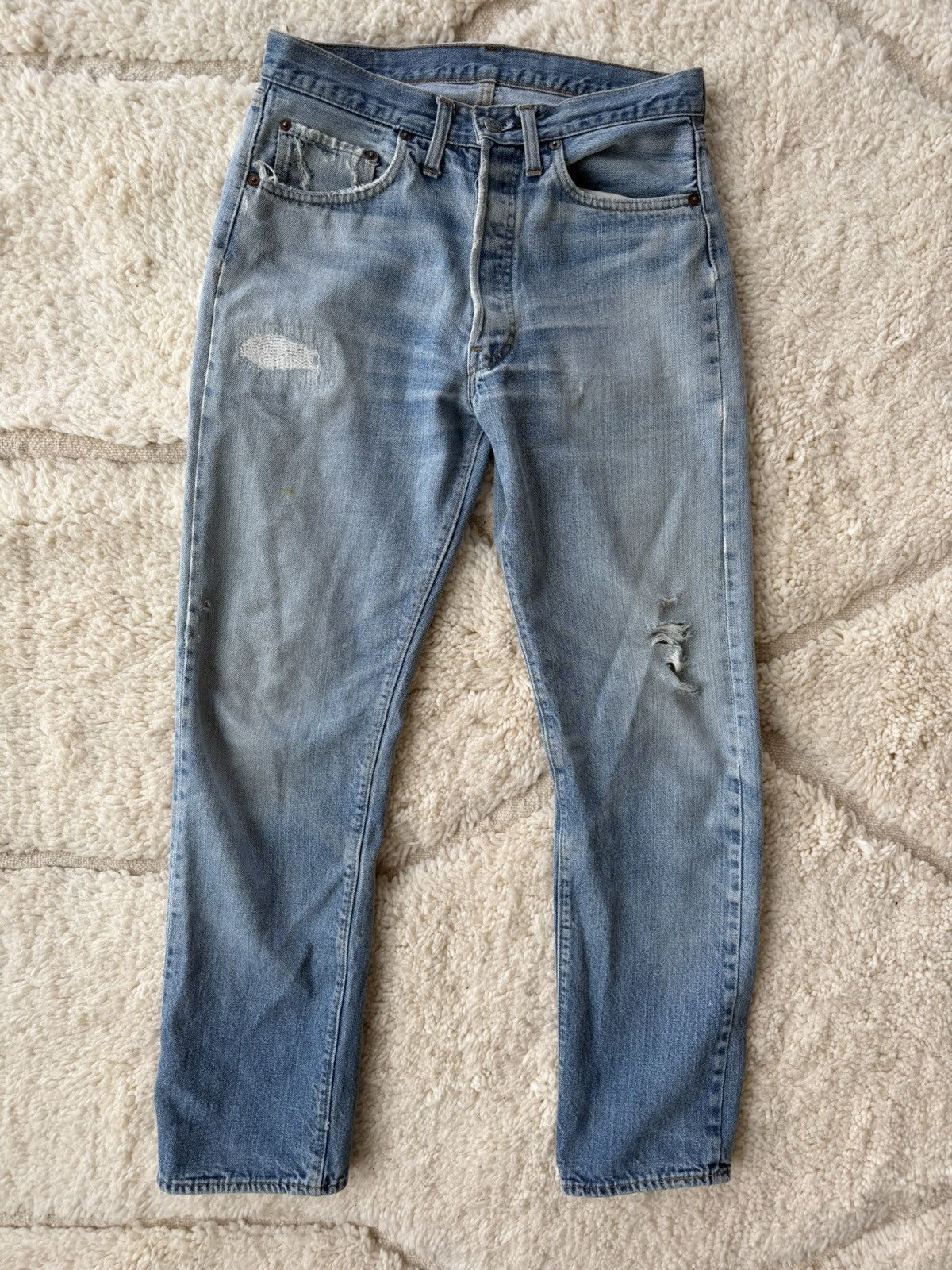 Levi's Vintage Clothing Vintage Levis 505 Repaired Size US 30 / EU 46 - 1 Thumbnail