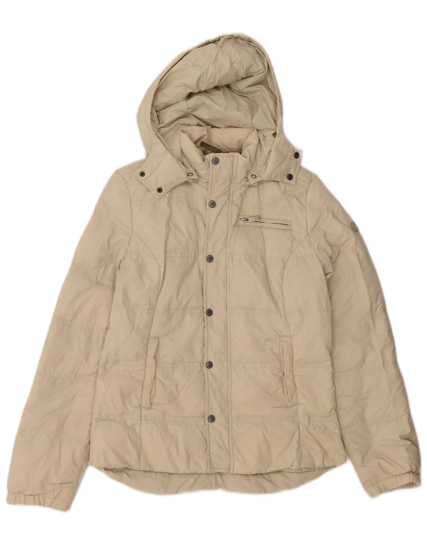 Diesel Mens Hooded Padded Jacket UK 38 Medium Off White Polyamide Size US M / EU 48-50 / 2 - 1 Thumbnail