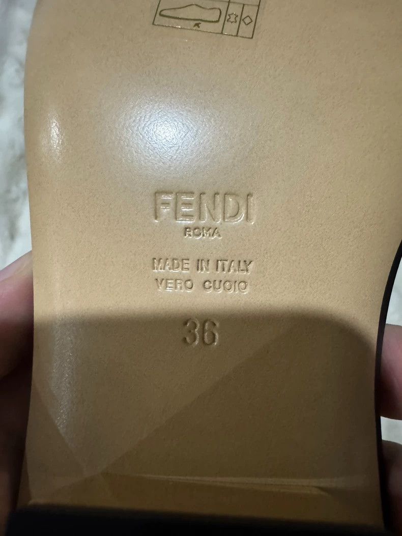 Fendi Fendi Leather slippers with logo heel slipper Size US 5.5 / IT 35.5 - 6 Thumbnail