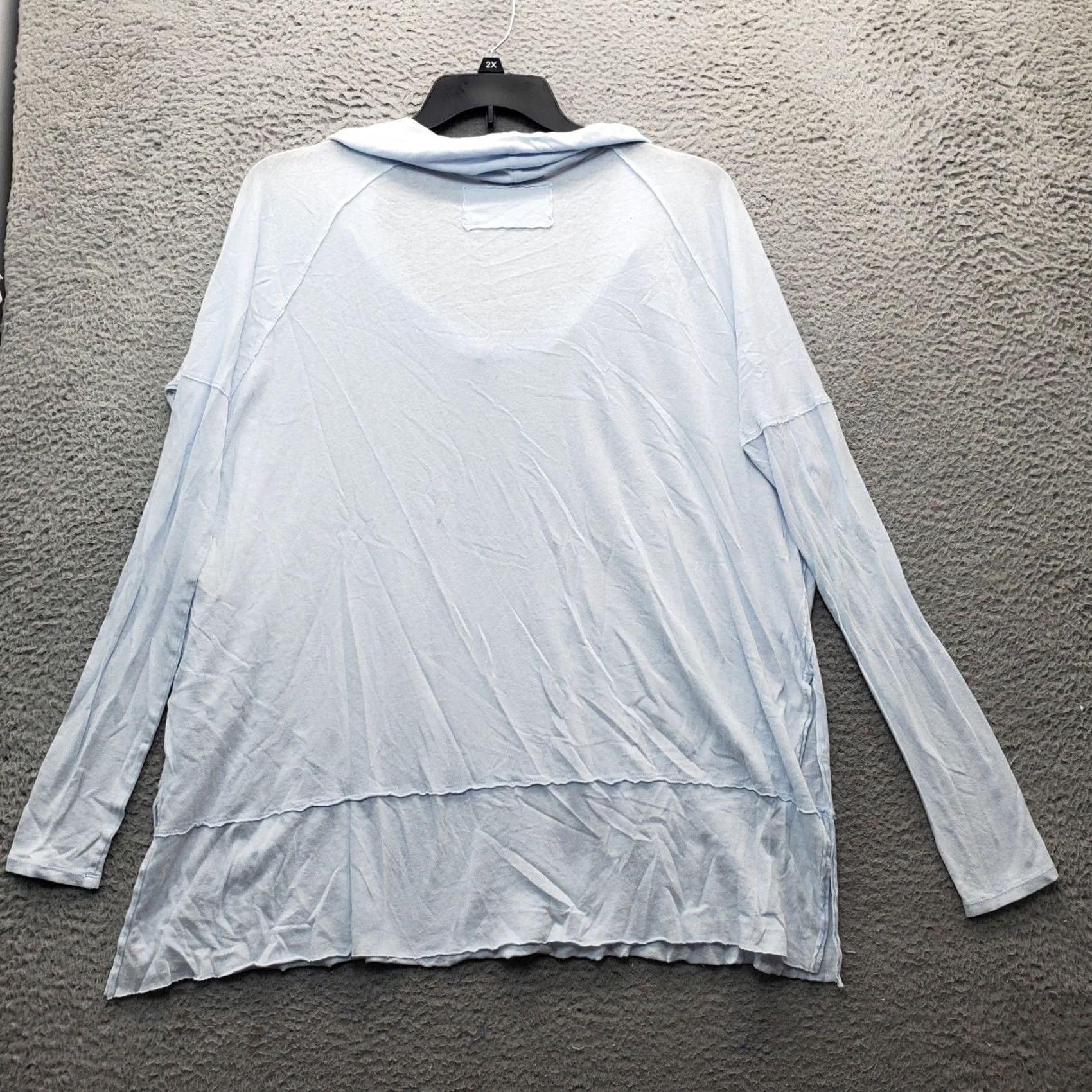 Vintage We The Free Tunic Top Womens XS Blue Relaxed Fit Cowl Neck Long Sleeve Pullover Size XS / US 0-2 / IT 36-38 - 2 Thumbnail