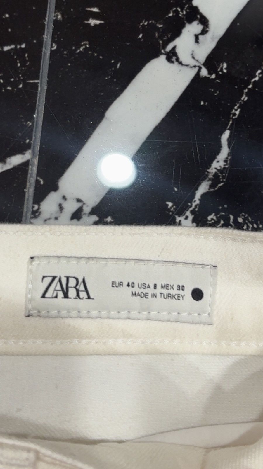 Zara Zara Cream Straight Cut Jeans Size US 40 / EU 56 - 3 Thumbnail