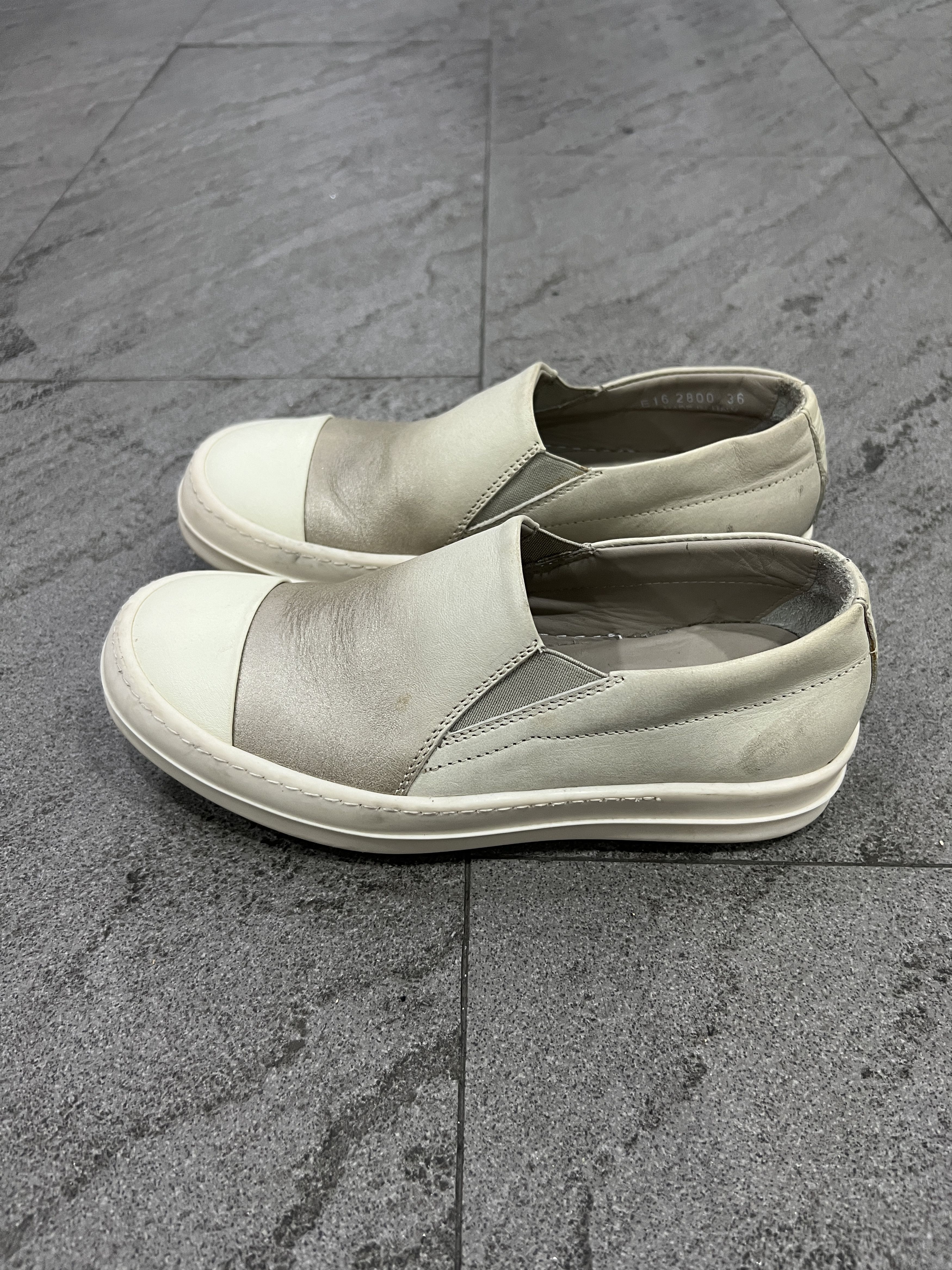 Rick Owens Rick Owens Cap Toe Slip On Sneakers Gradients Milk EU36 Size US 6 / IT 36 - 2 Thumbnail
