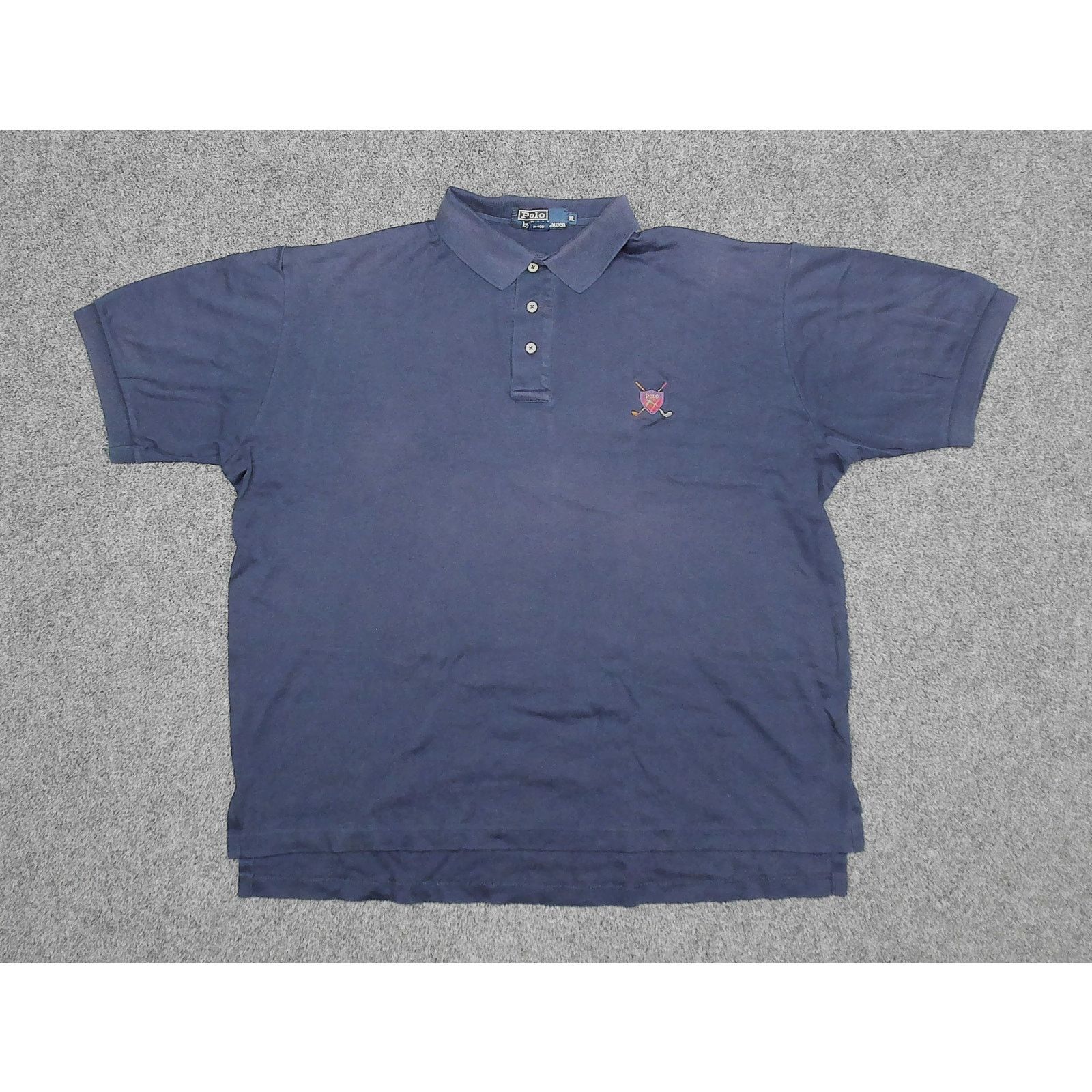 Polo Ralph Lauren Polo Ralph Lauren VTG 90s Sun Faded Boxy Golf Crest Polo XXL Size US XXL / EU 58 / 5 - 3 Thumbnail