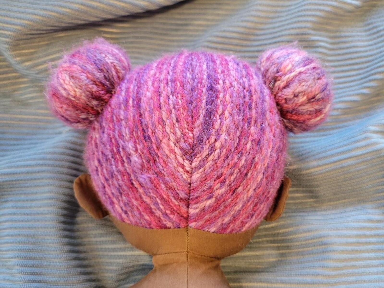 Handmade Handcrafted Doll with Pink Yarn Hair Size ONE SIZE - 3 Thumbnail