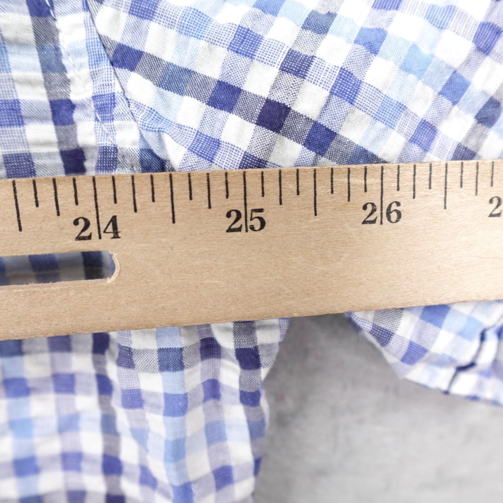Barbour Barbour Shirt Men 2XL Blue White Seersucker Gingham Plaid Button Up Tailored Fit Size US XXL / EU 58 / 5 - 7 Thumbnail