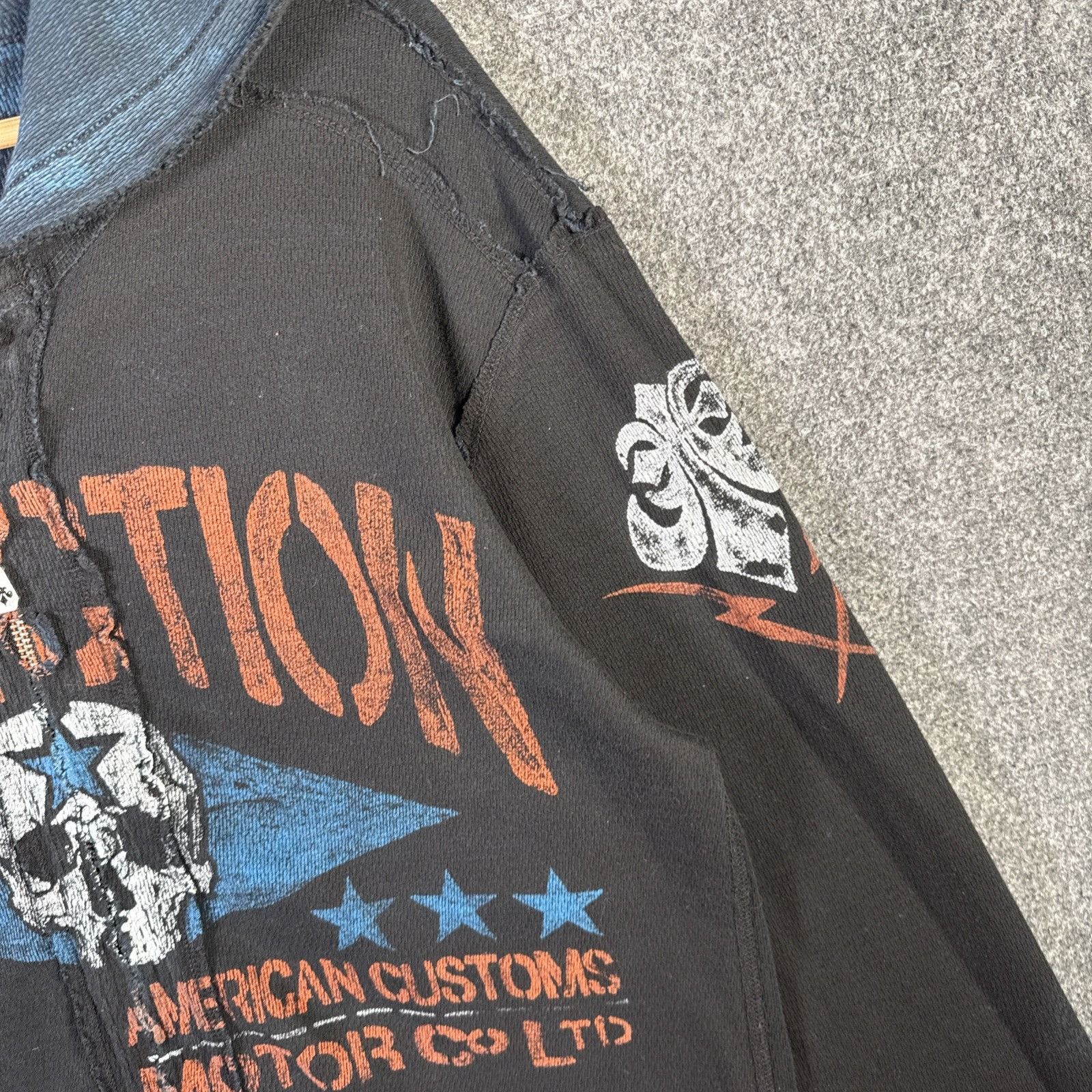 Affliction Vintage Affliction Hoodie Mens Large Black Y2K Zip Up Thin Size US L / EU 52-54 / 3 - 5 Thumbnail