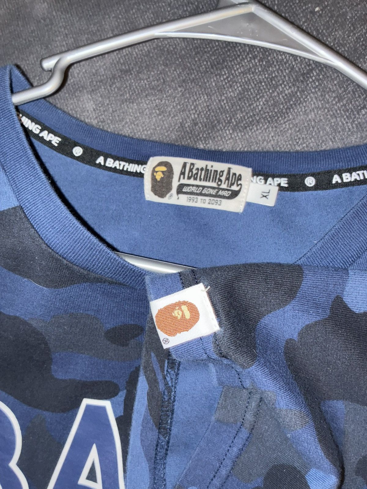 Bape Navy Blue Bape Tee Size US XL / EU 56 / 4 - 5 Thumbnail