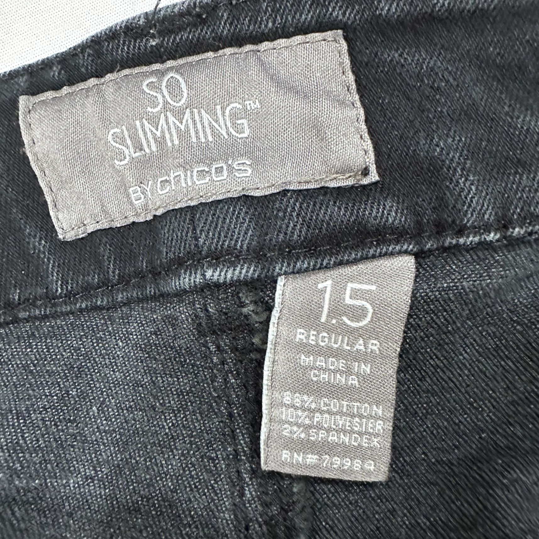 Vintage Chicos Jeans Bootcut Slim 32in Inseam Black Denim Cotton Blend Stretch 5-Pocket Zip Women Adults Size 10 N/A Size 32" / US 10 / IT 46 - 2 Thumbnail