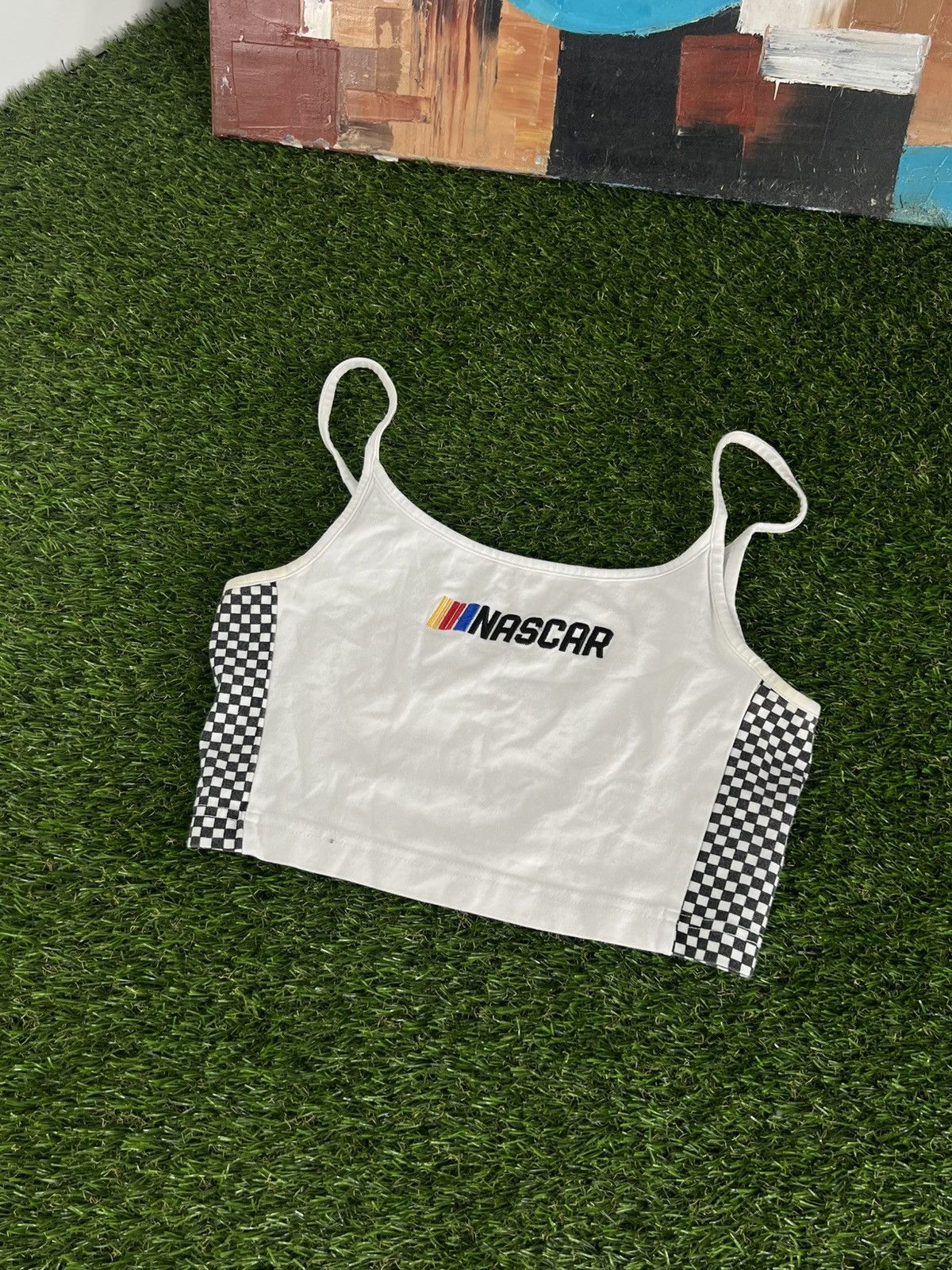 NASCAR Vintage Y2K Nascar cropped biglogo tank top streetwear Size S / US 4 / IT 40 - 1 Thumbnail