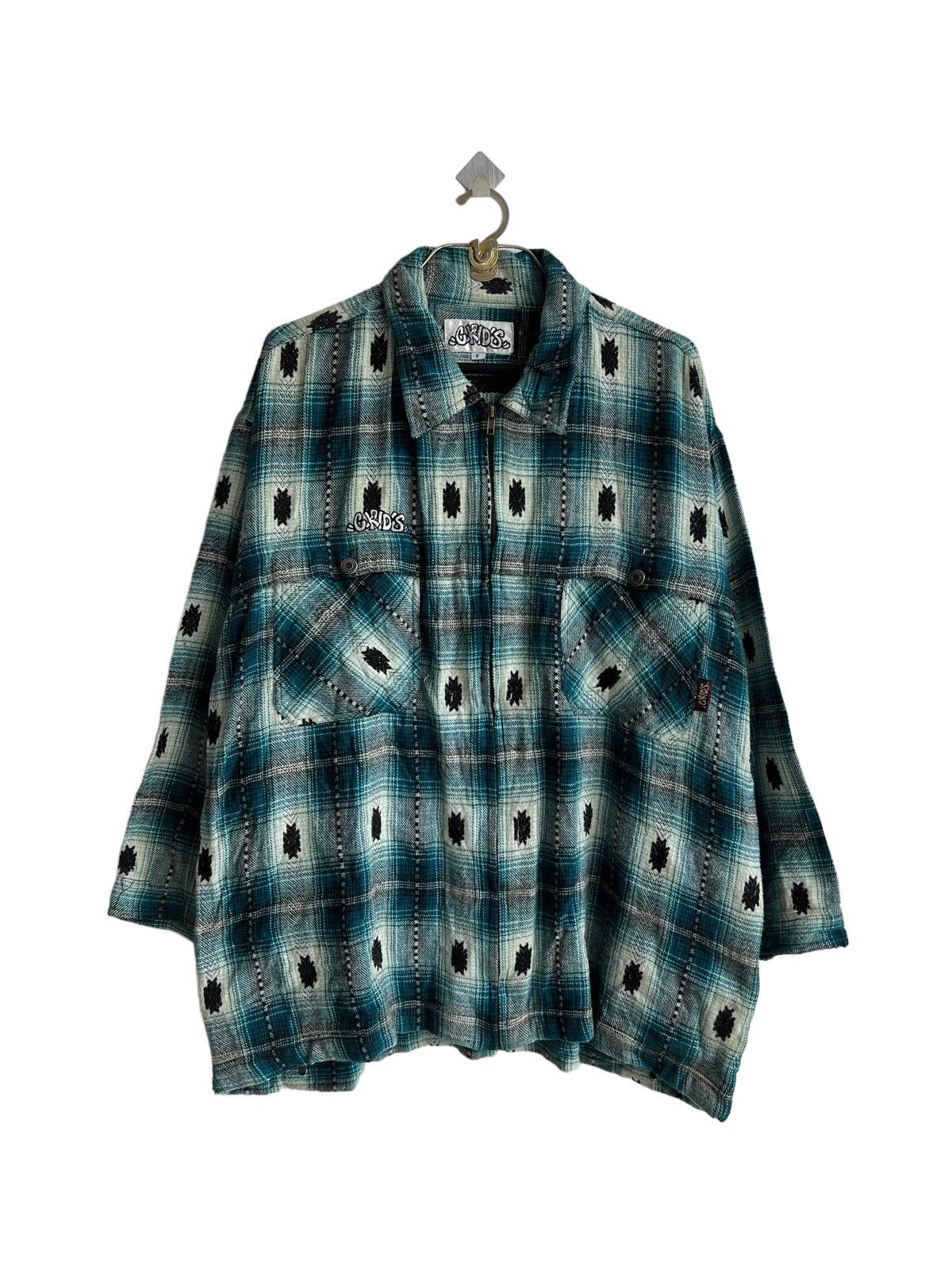 JNCO Y2K G Kids HipHop Navajo Print Madras Tartan Boxy OS Jacket Size US XL / EU 56 / 4 - 3 Thumbnail