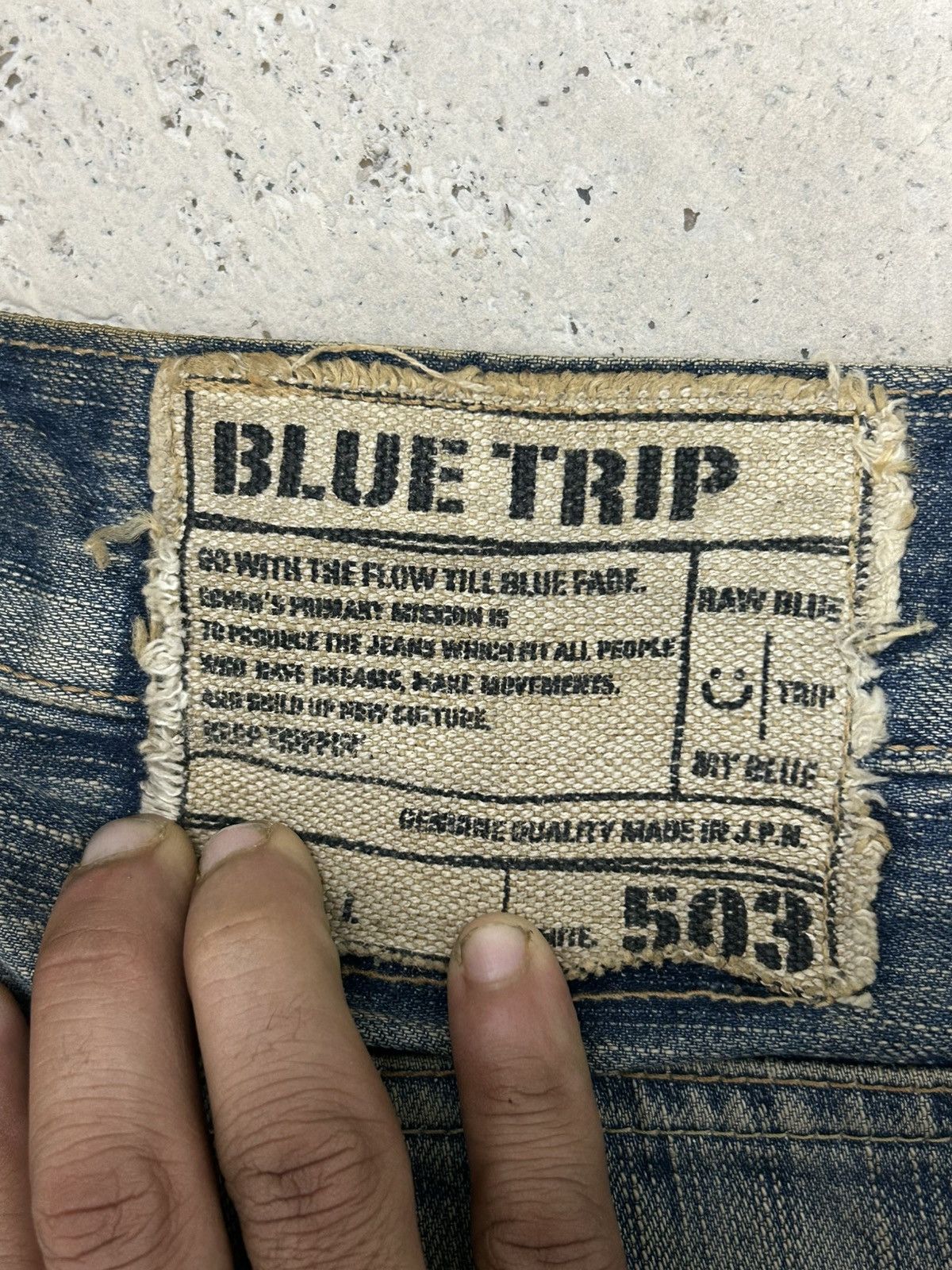 Edwin Vintage Edwin 503 Blue Trip Mud Washed Distressed Size US 33 - 12 Thumbnail