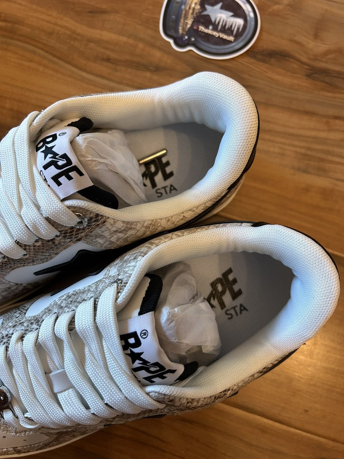 Bape NEW Bape Beige Snakeskin Bapestas Size US 8 / EU 41 - 7 Thumbnail