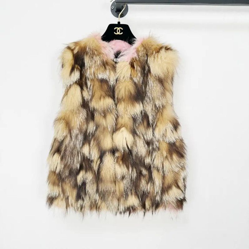 Miu Miu Miu Miu Color-Blocked Fur Cardigan for Women 0089 Size S / US 4 / IT 40 - 1 Thumbnail