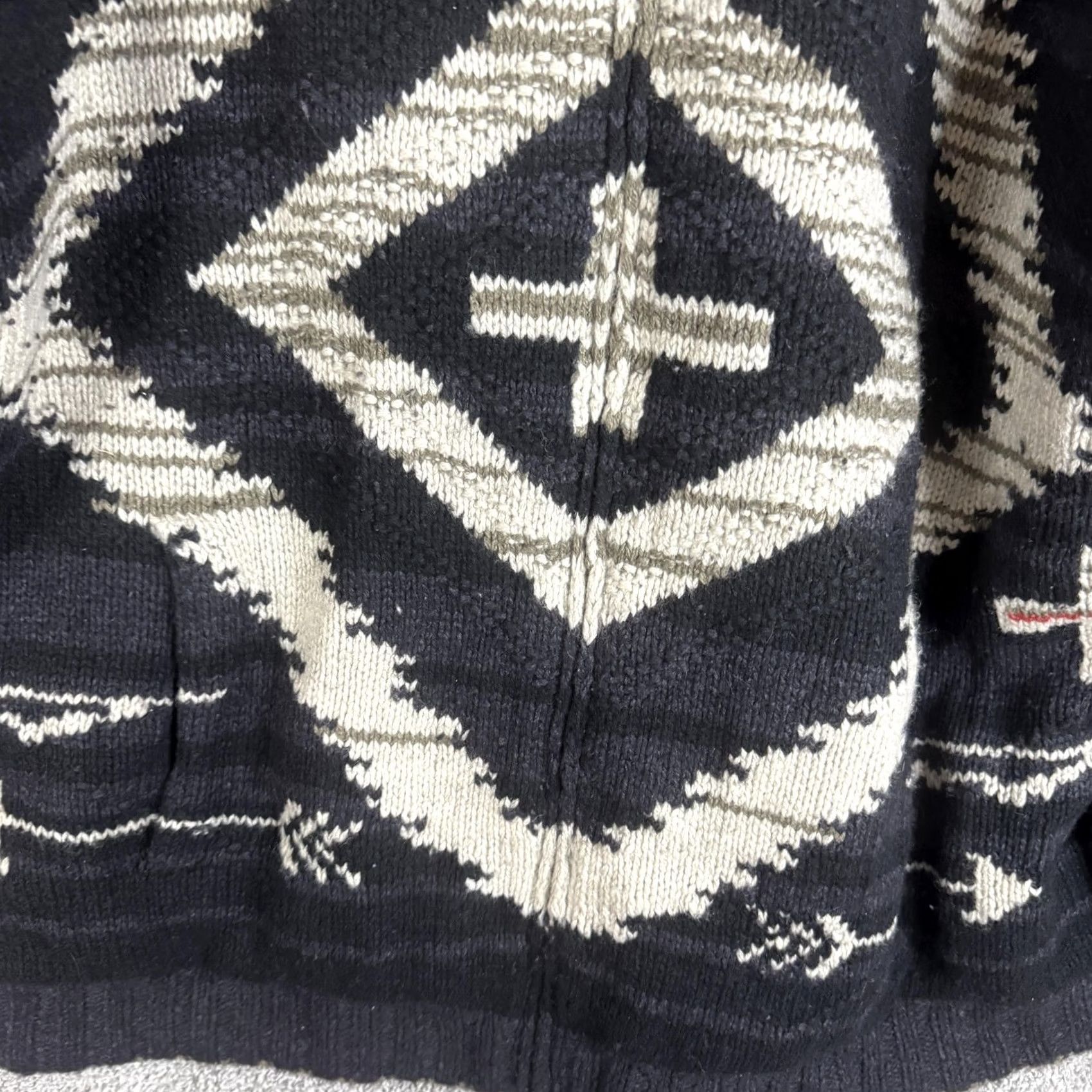 Orvis Orvis Mens 2XL Gray Full Zip Mock Neck Wool Silk Cotton Polyester Knit Lined Geometric Tribal Western Sweater Jacket Size US XXL / EU 58 / 5 - 7 Thumbnail
