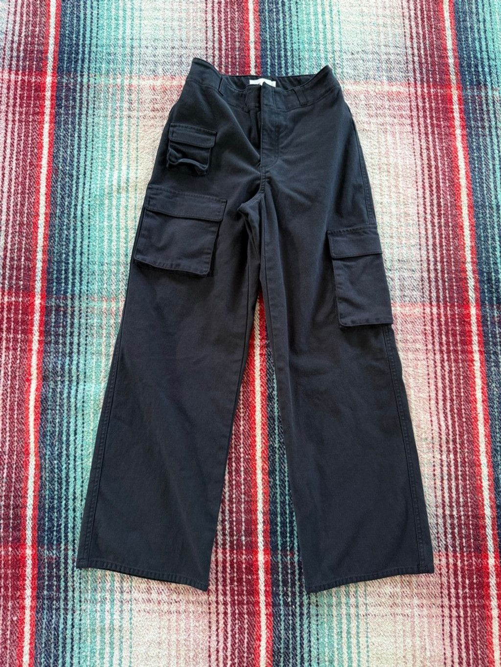 TNA Women's TNA Black Wide Leg Cargo Pants Size 2 Size 26" / US 2 / IT 38 - 1 Thumbnail