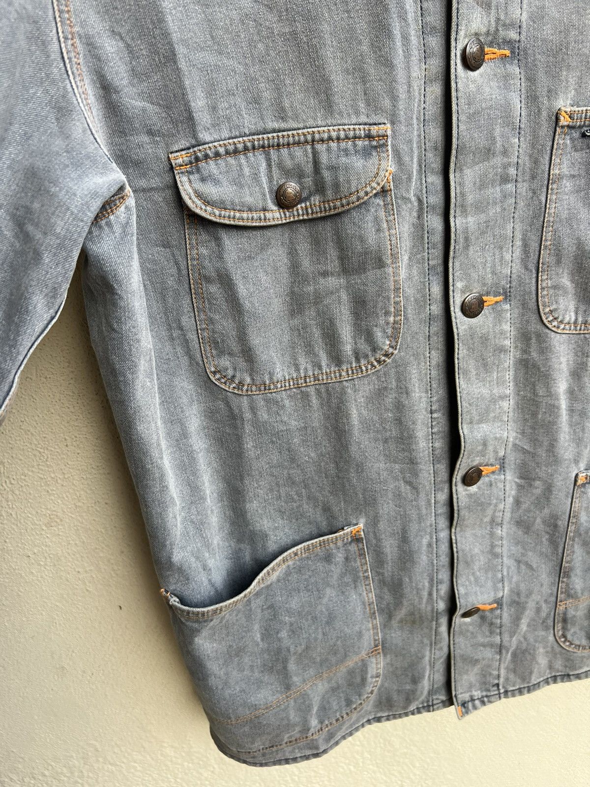 Vintage Vintage 90s Wrangler Blue Bell Muddy Denim Chore Jacket Size US M / EU 48-50 / 2 - 10 Thumbnail