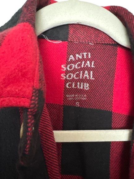 Anti Social Social Club Anti Social Social Club Red Flannel Shirt – Back Print Size US S / EU 44-46 / 1 - 2 Thumbnail