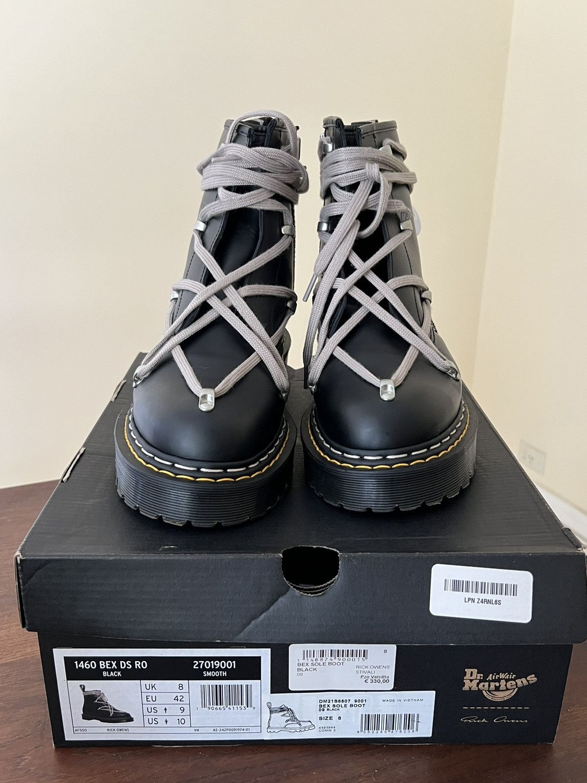 2023人気特価 rick owens × dr.martens 1460 Black 1460 bex Bex ds ro