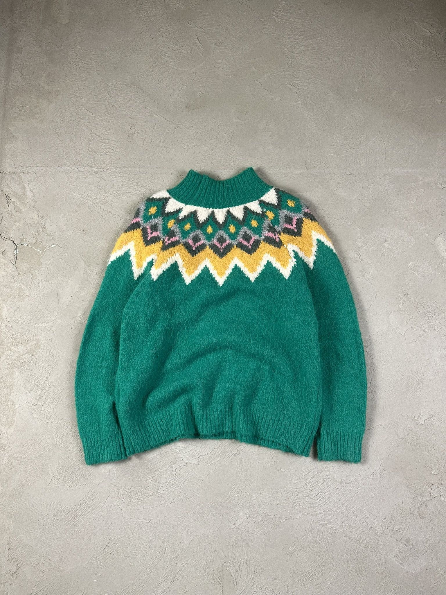 Designer Axara Paris Wool Boxy Patterned Knit Sweater Size S / US 4 / IT 40 - 9 Thumbnail