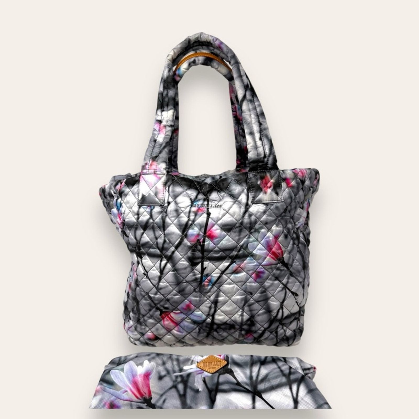 Mz Wallace Medium Metro Quilted Magnolia Shoulder Tote Bag in Grey, Women's